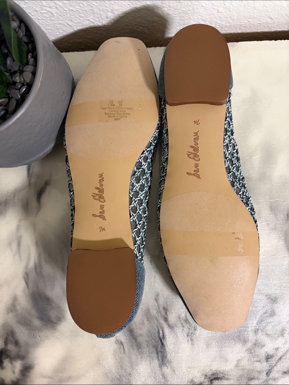 Sam Edelman Denim Blue Woven Ballet Flats - Picture 6 of 7